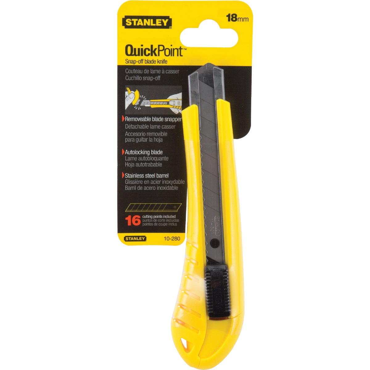 Stanley QuickPoint 18mm 13-Point Snap-Off Knife Image 2