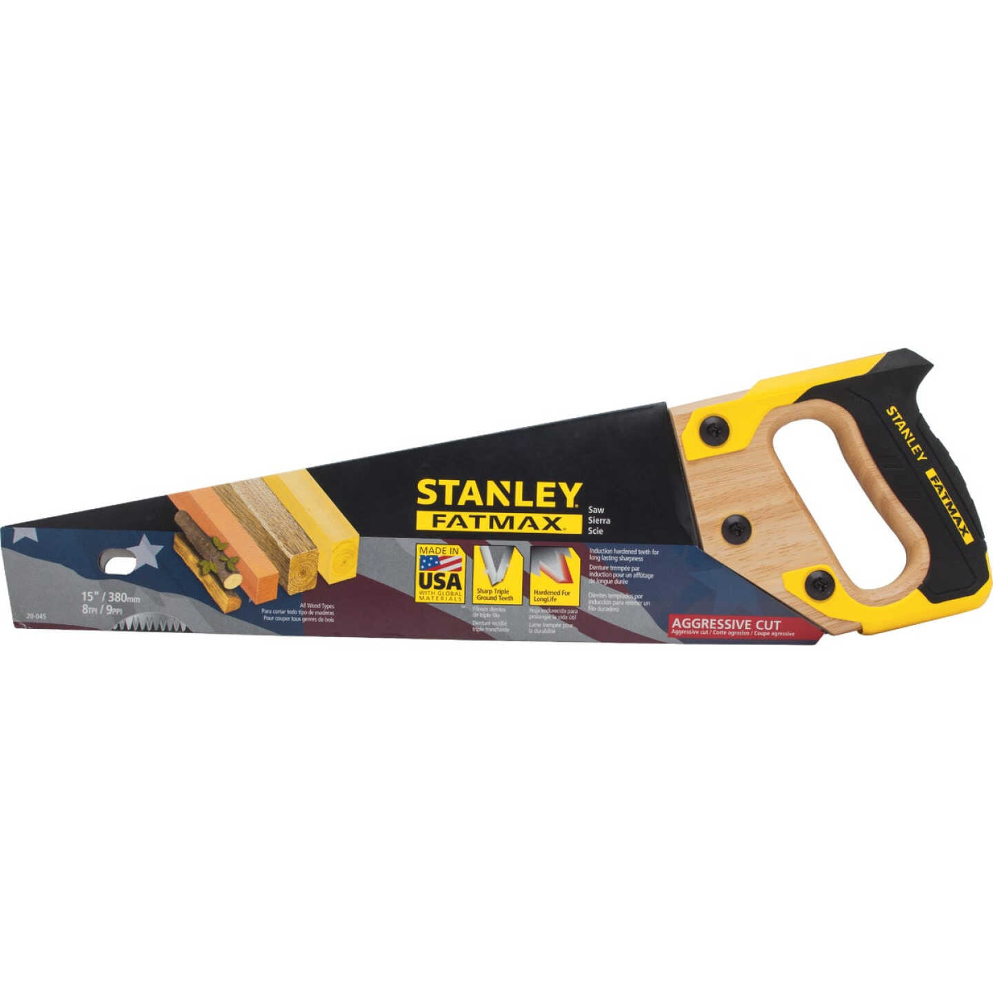 Stanley FatMax 15 In. L. Blade 10 PPI Wood, Rubberized Grip Handle Hand Saw Image 2