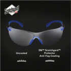 3M Black/Blue Frame Safety Glasses with Anti-Fog Scotchgard Protector Clear Lenses Image 1