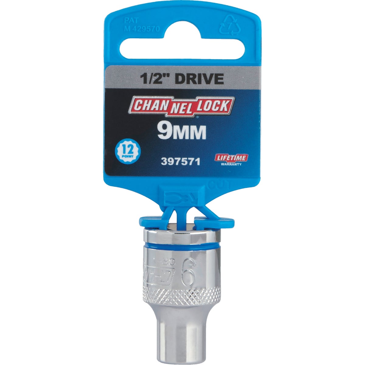 Channellock 1/2 In. Drive 9 mm 12-Point Shallow Metric Socket Image 2