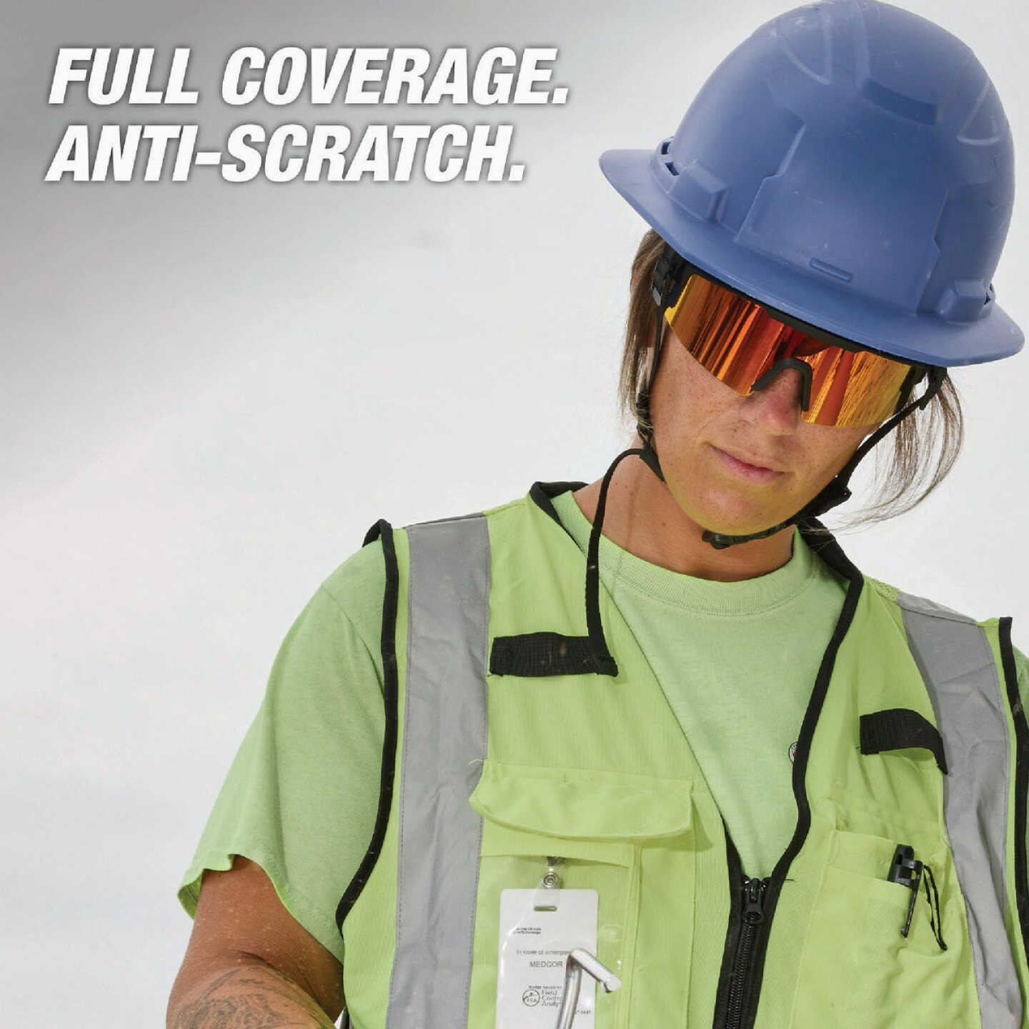 Milwaukee Wrap Around Safety Glasses with Red-Mirrored Anti-Scratch Lenses Image 3
