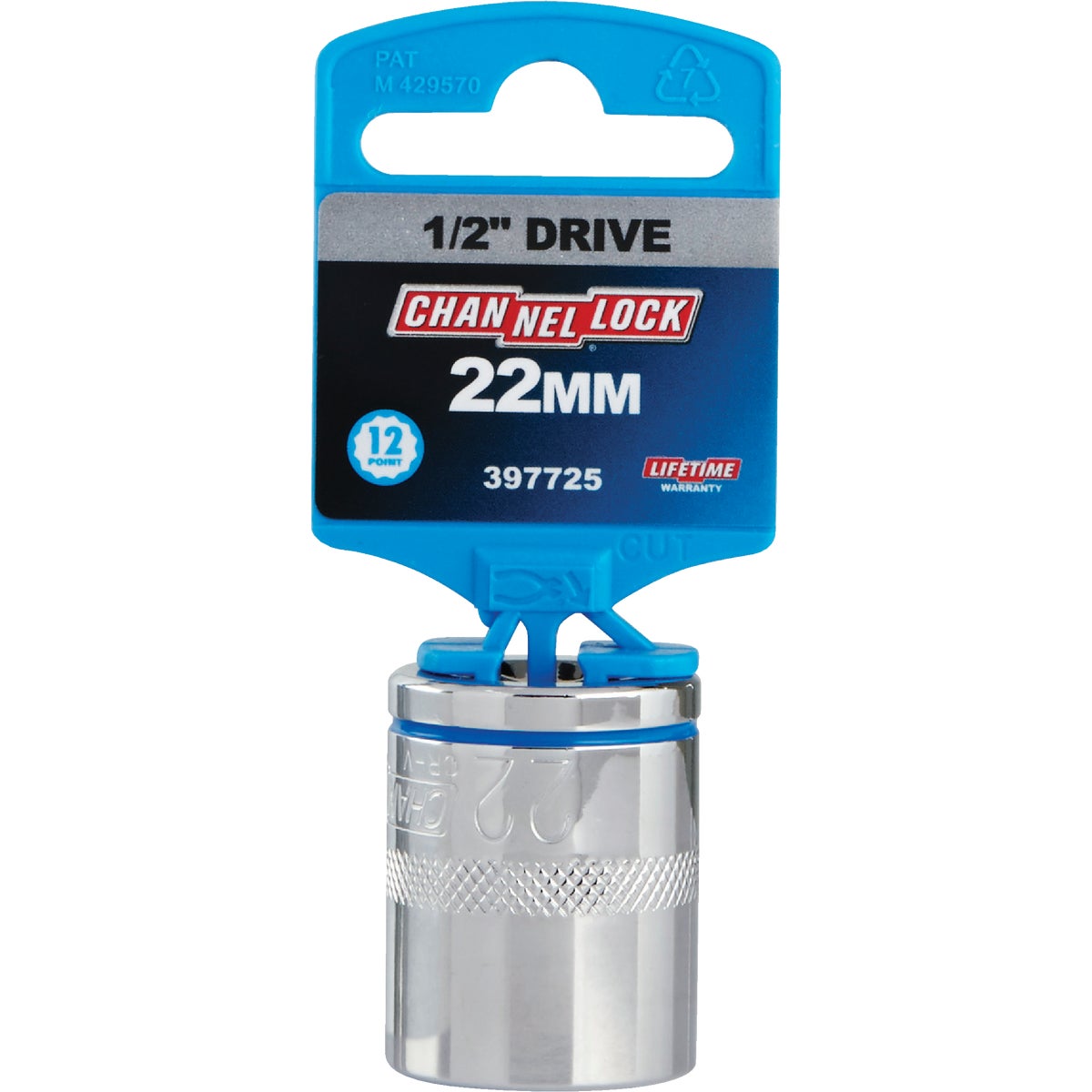 Channellock 1/2 In. Drive 22 mm 12-Point Shallow Metric Socket Image 2