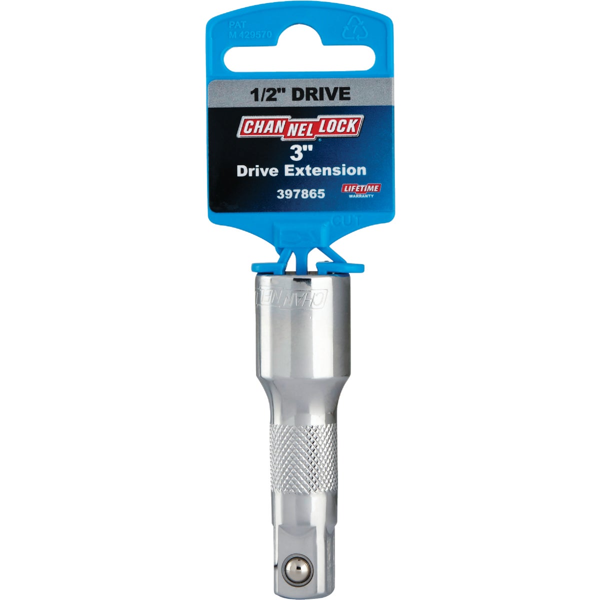 Channellock 1/2 In. Drive 3 In. Long Socket Extension with Textured Band Image 2