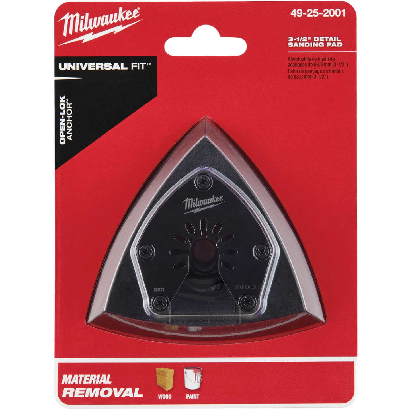 Milwaukee OPEN-LOK 3-1/2 In. Triangle Sanding Pad Image 1