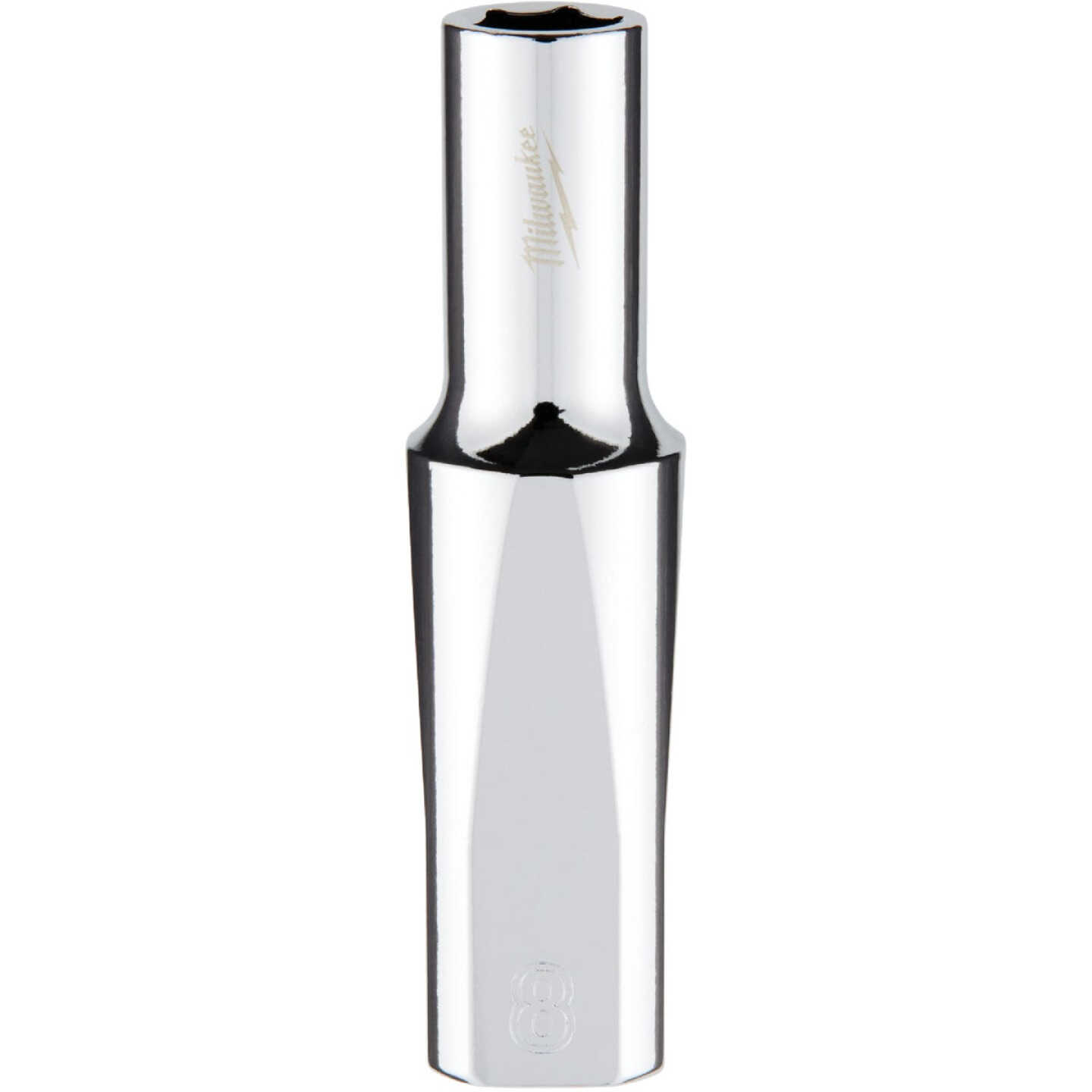 Milwaukee 3/8 In. Drive 8 mm 6-Point Deep Metric Socket with FOUR FLAT Sides Image 1