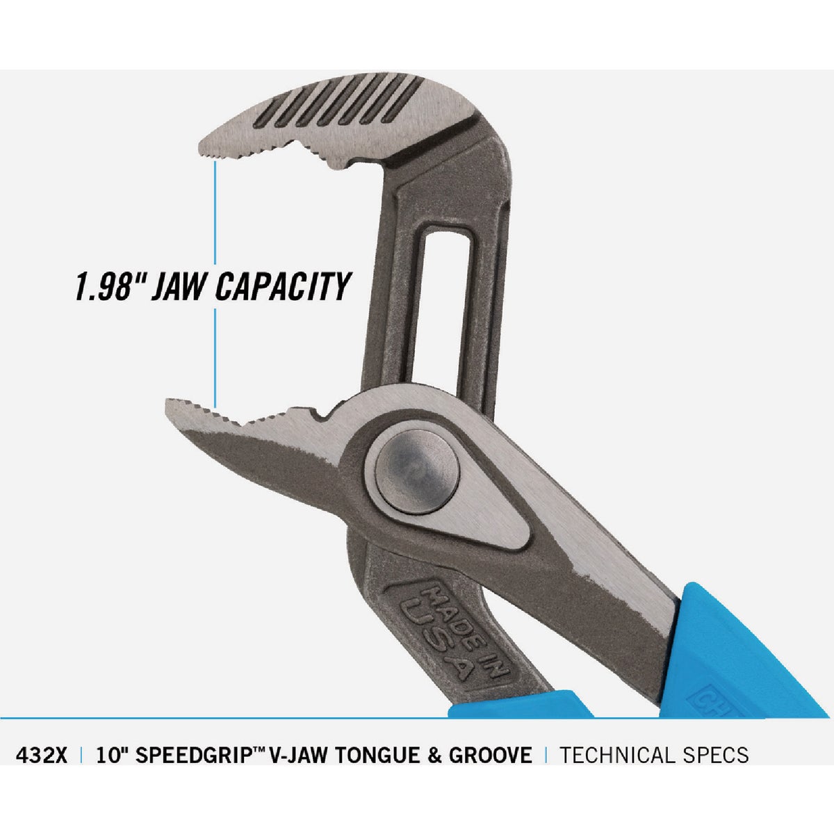 Channellock SpeedGrip 10 In. V-Jaw Tongue & Groove Pliers Image 2