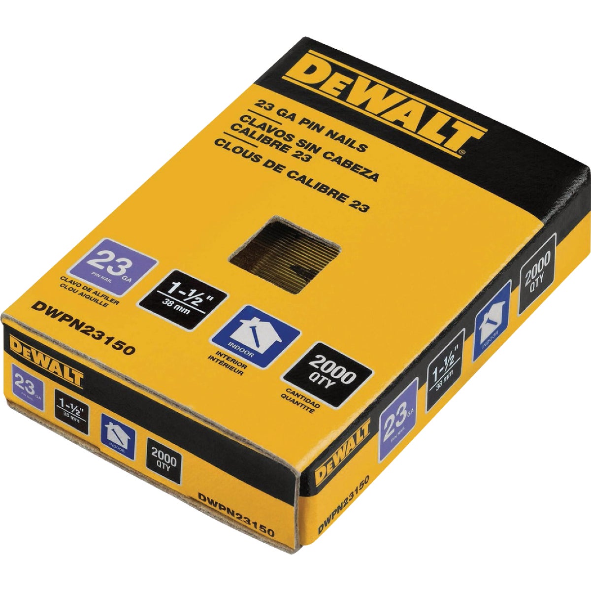 DEWALT 1-1/2 In. 23-Gauge Bright Pin Nail (2000 Ct.) Image 1