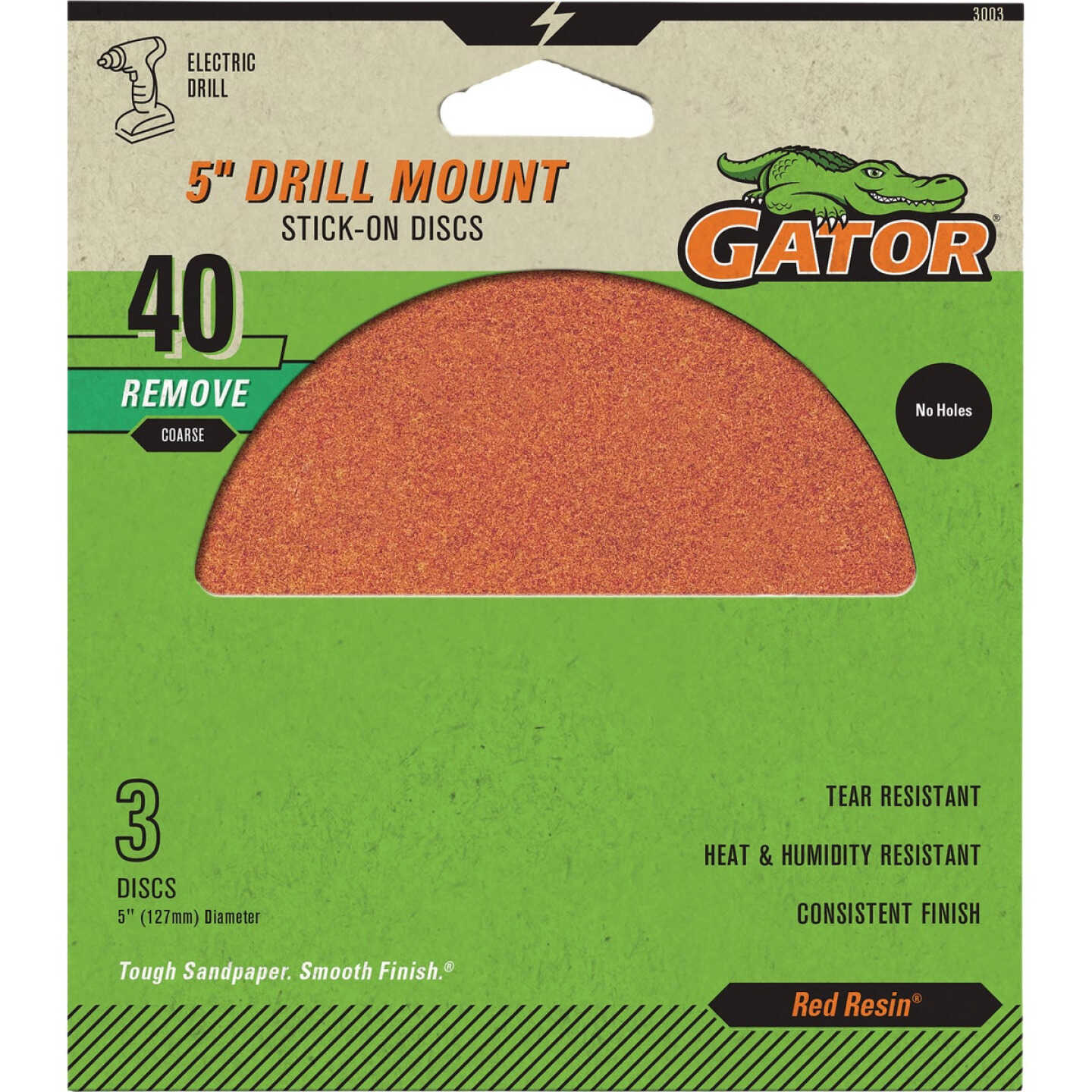 Gator 5 In. 40-Grit Aluminum Oxide Stick-On Sanding Disc (3-Pack) Image 1