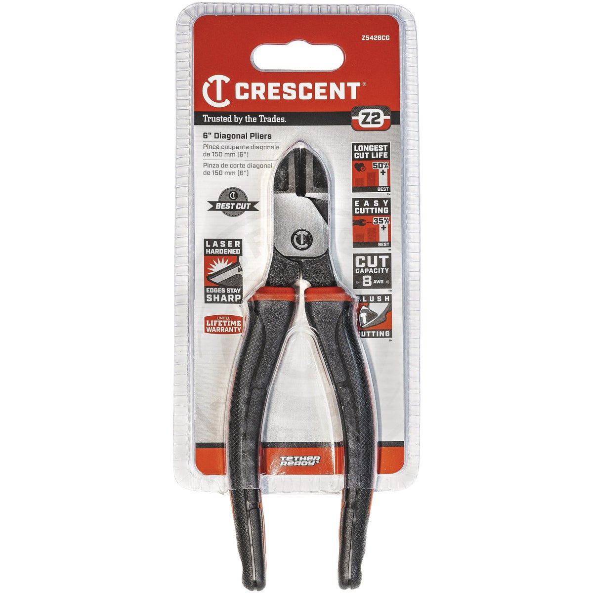 Crescent 6 In. Z2 Dual Material Diagonal Cutting Pliers Image 3
