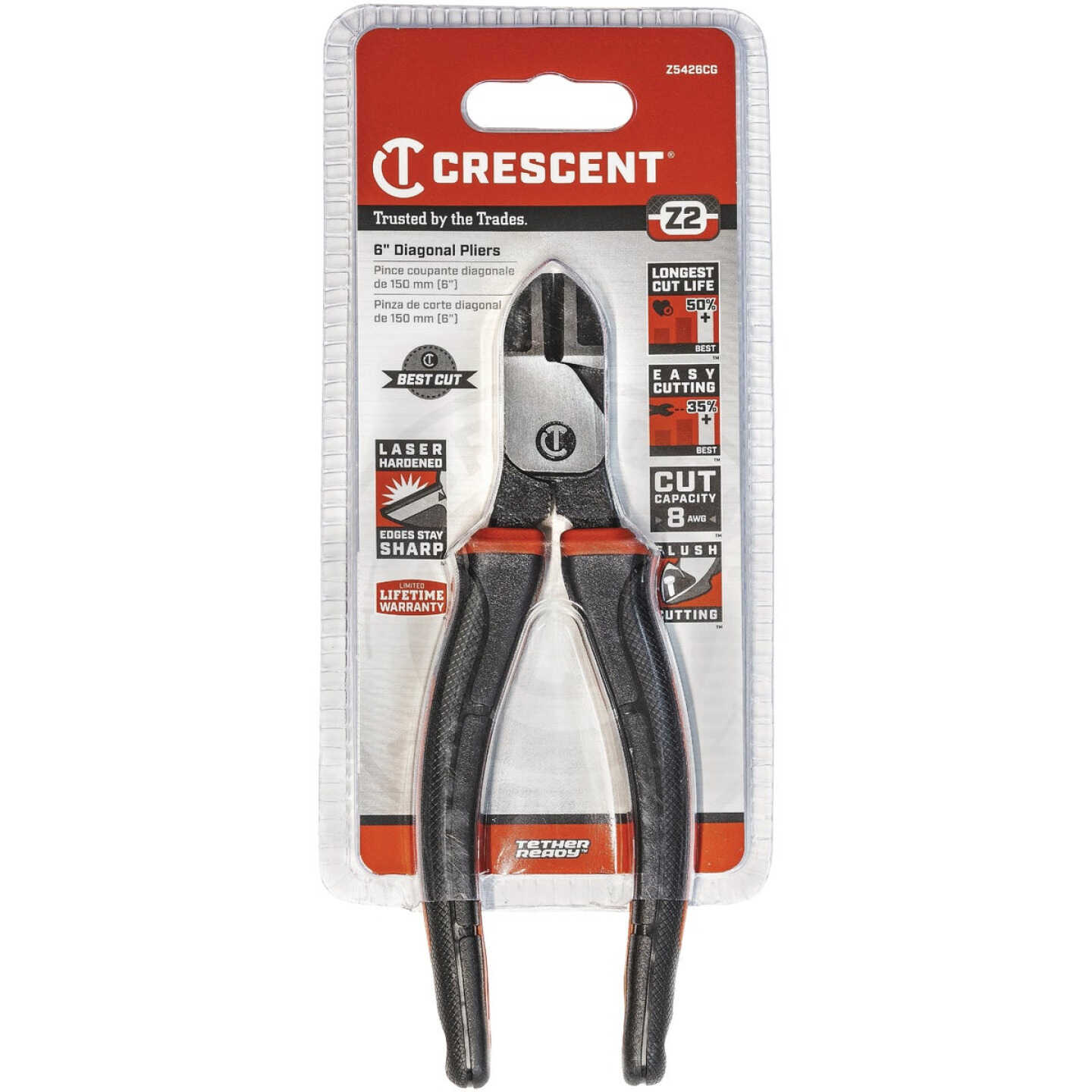 Crescent 6 In. Z2 Dual Material Diagonal Cutting Pliers Image 3
