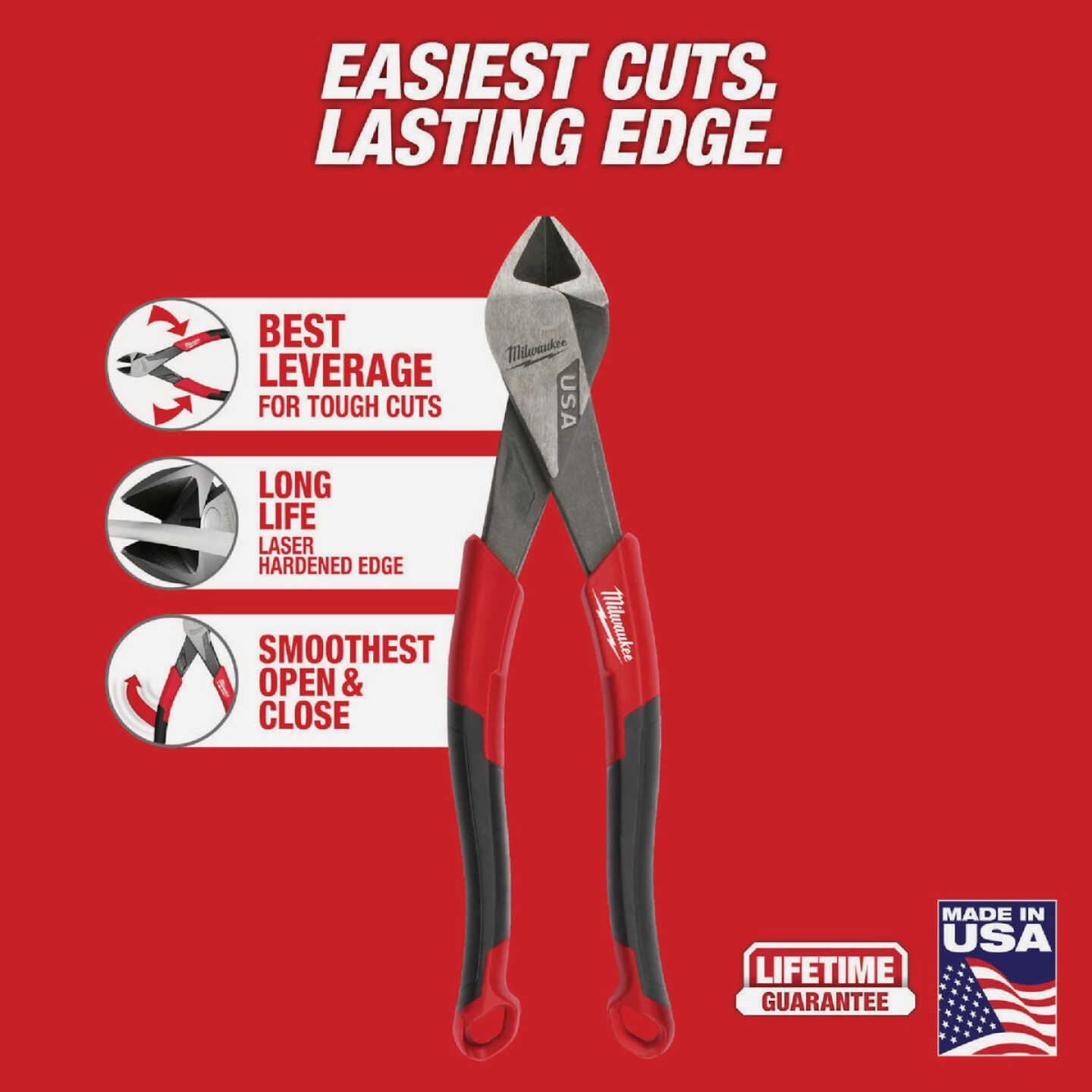 Milwaukee 8 In. Comfort Grip Diagonal Cutting Pliers (USA) Image 2