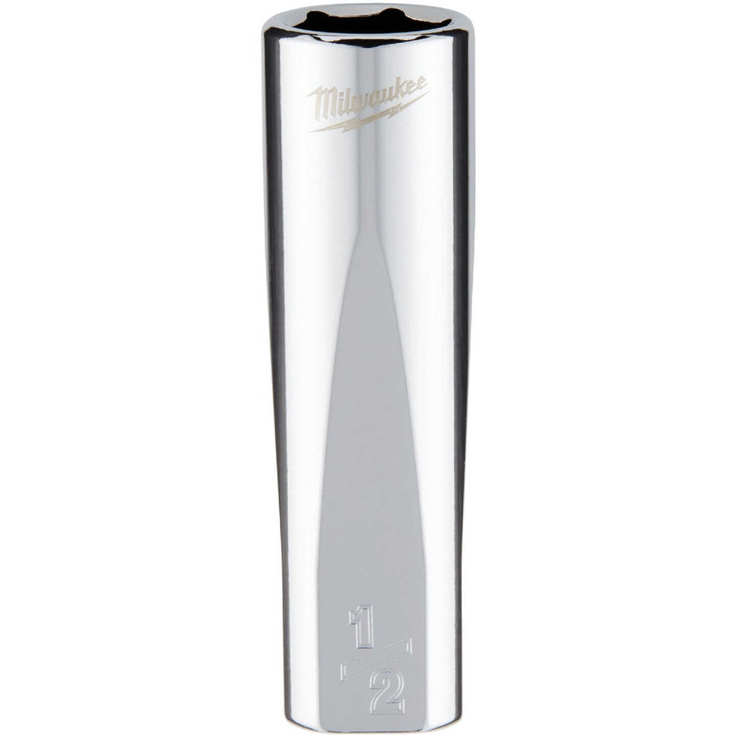 Milwaukee 3/8 In. Drive 1/2 In. 6-Point Deep Standard Socket with FOUR FLAT Sides Image 1