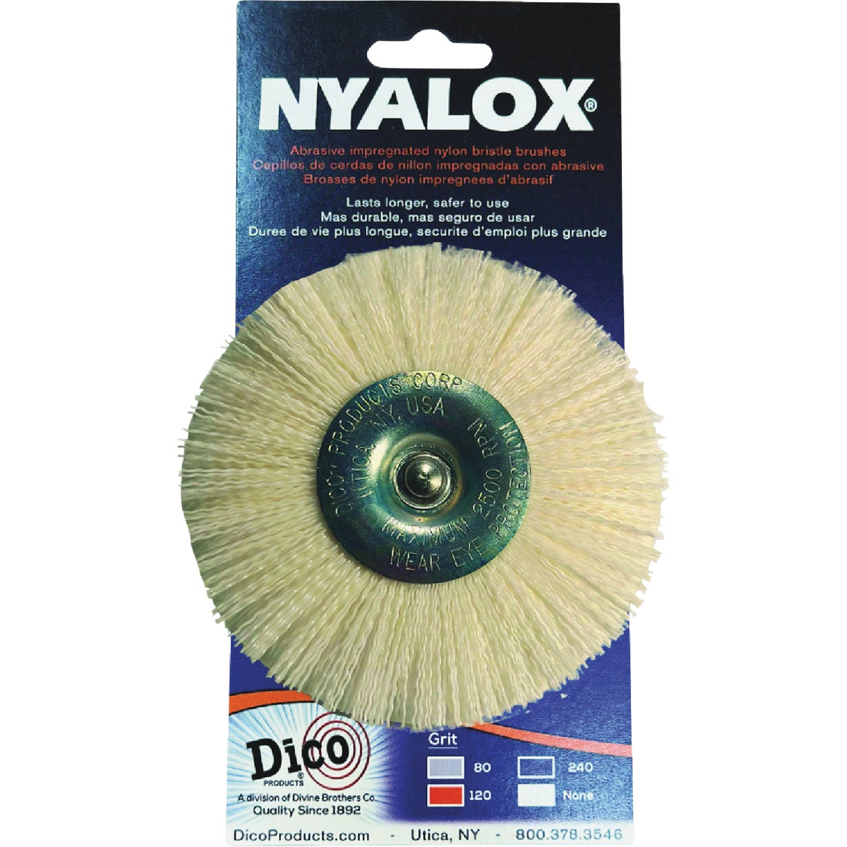 Dico Nyalox 4 In. White Nylon Non-Abrasive Drill-Mounted Brush Image 2