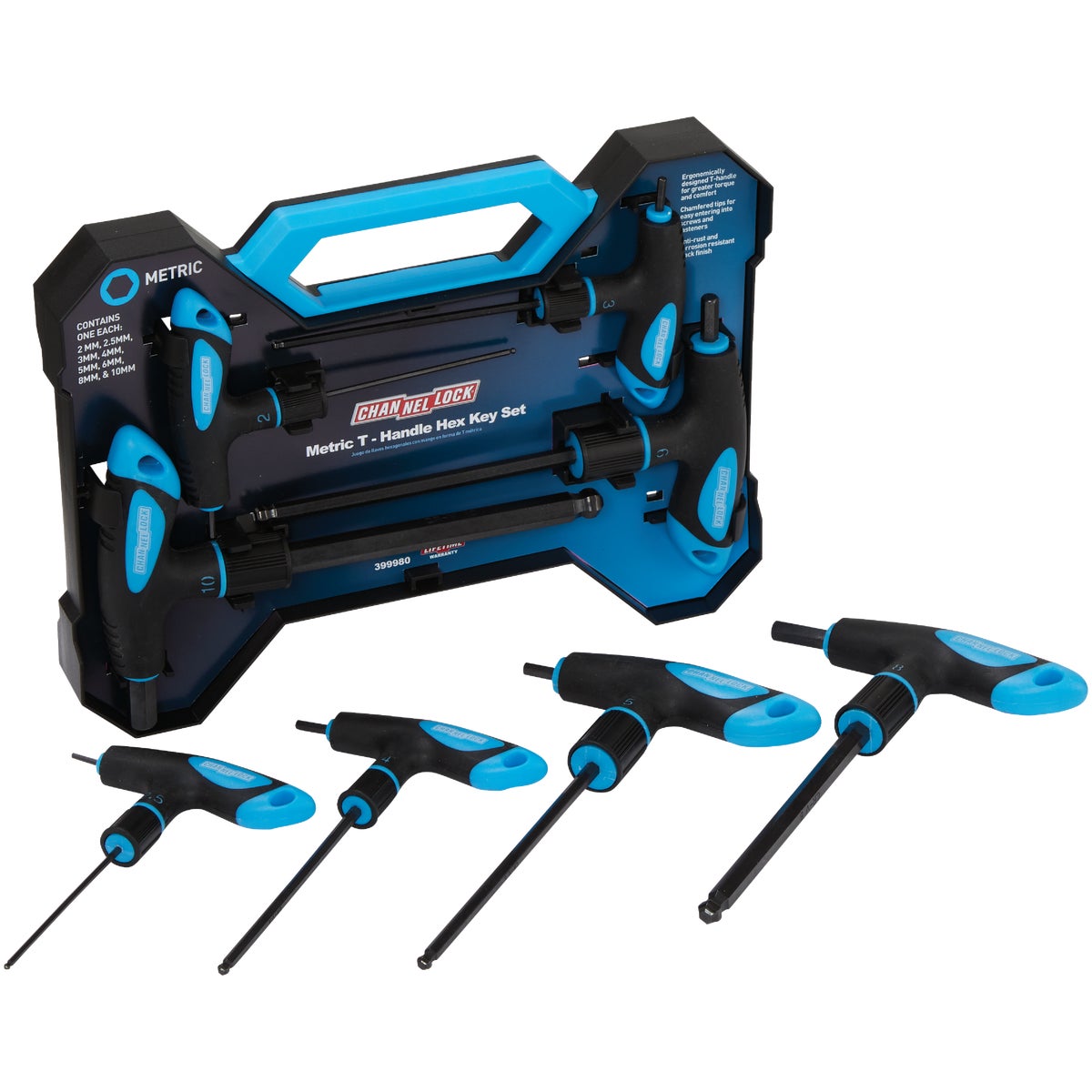 Channellock Metric T-Handle Ball-End Hex Key Set (8-Piece)