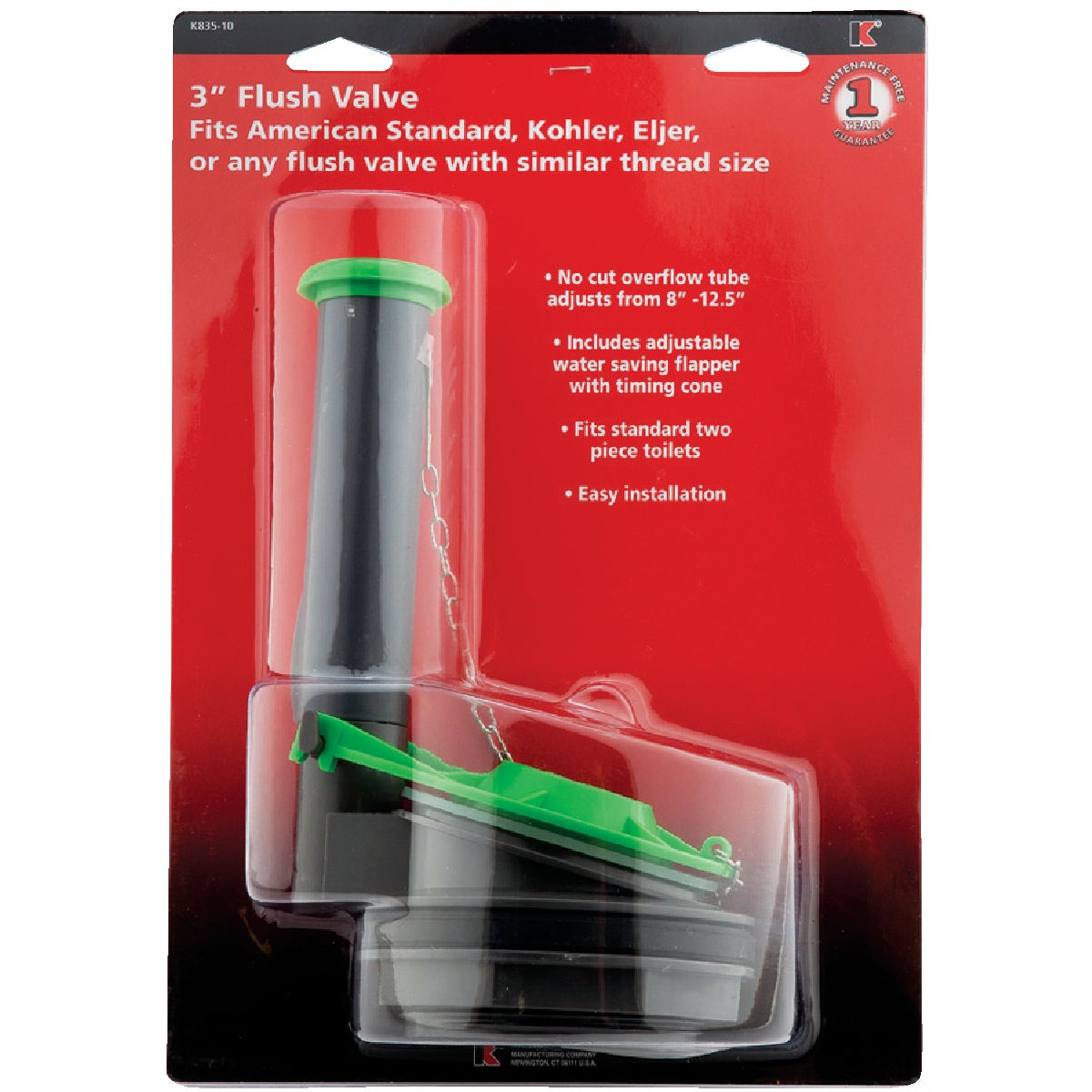 Keeney 3 In. Flush Valve and Adjustable Flapper with Timing Cone Image 2