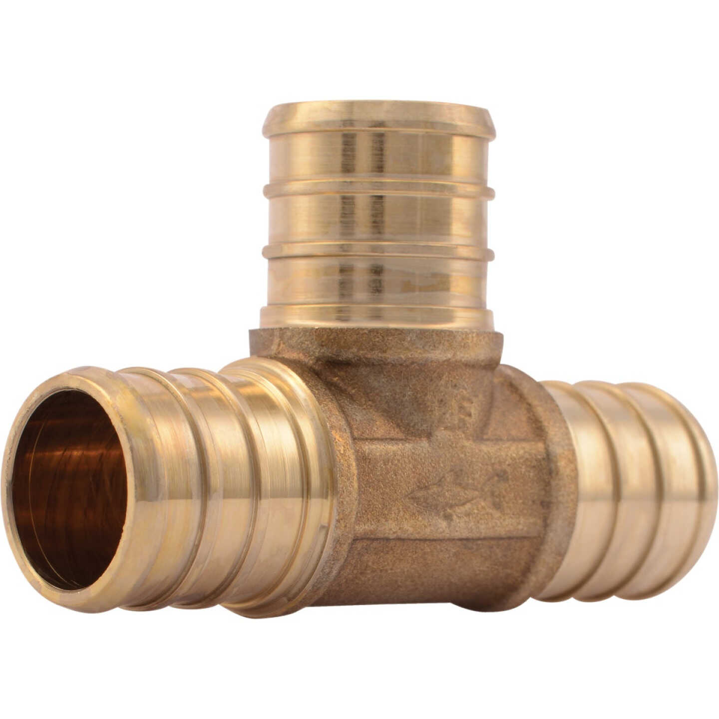 SharkBite 3/4 In. x 3/4 In. x 3/4 In. Barb Brass PEX Tee Image 1