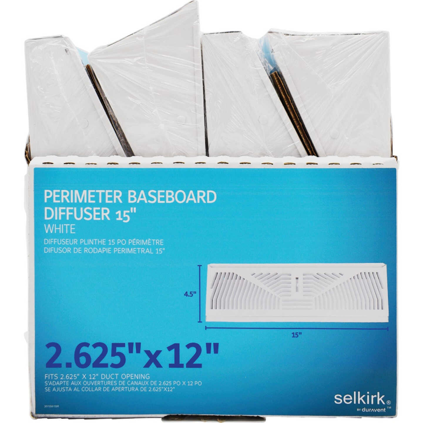 Selkirk 15 In. White Steel Baseboard Diffuser Image 3