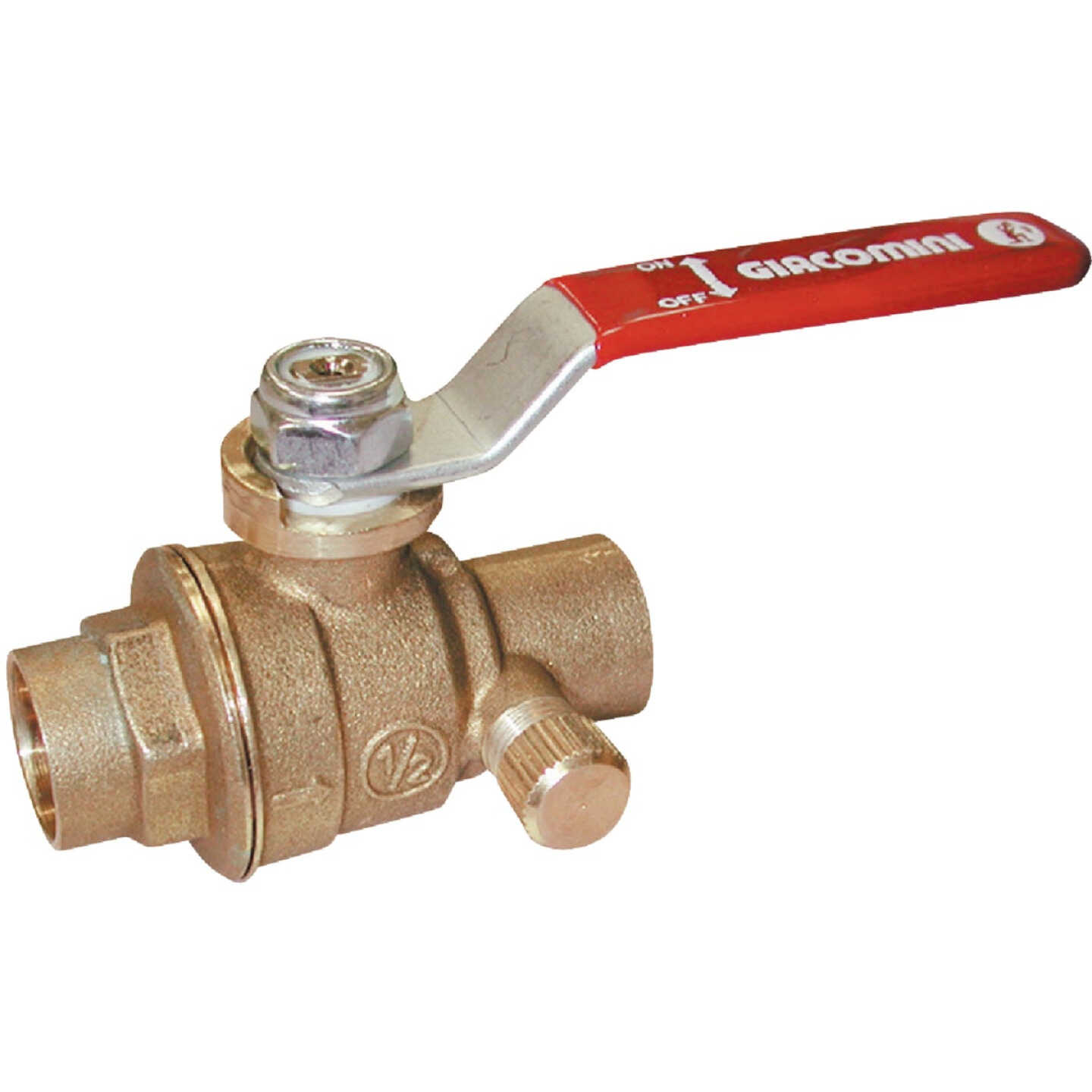 ProLine 1/2 In. SWT x 1/2 In. SWT Brass Ball Valve with Drain Image 1
