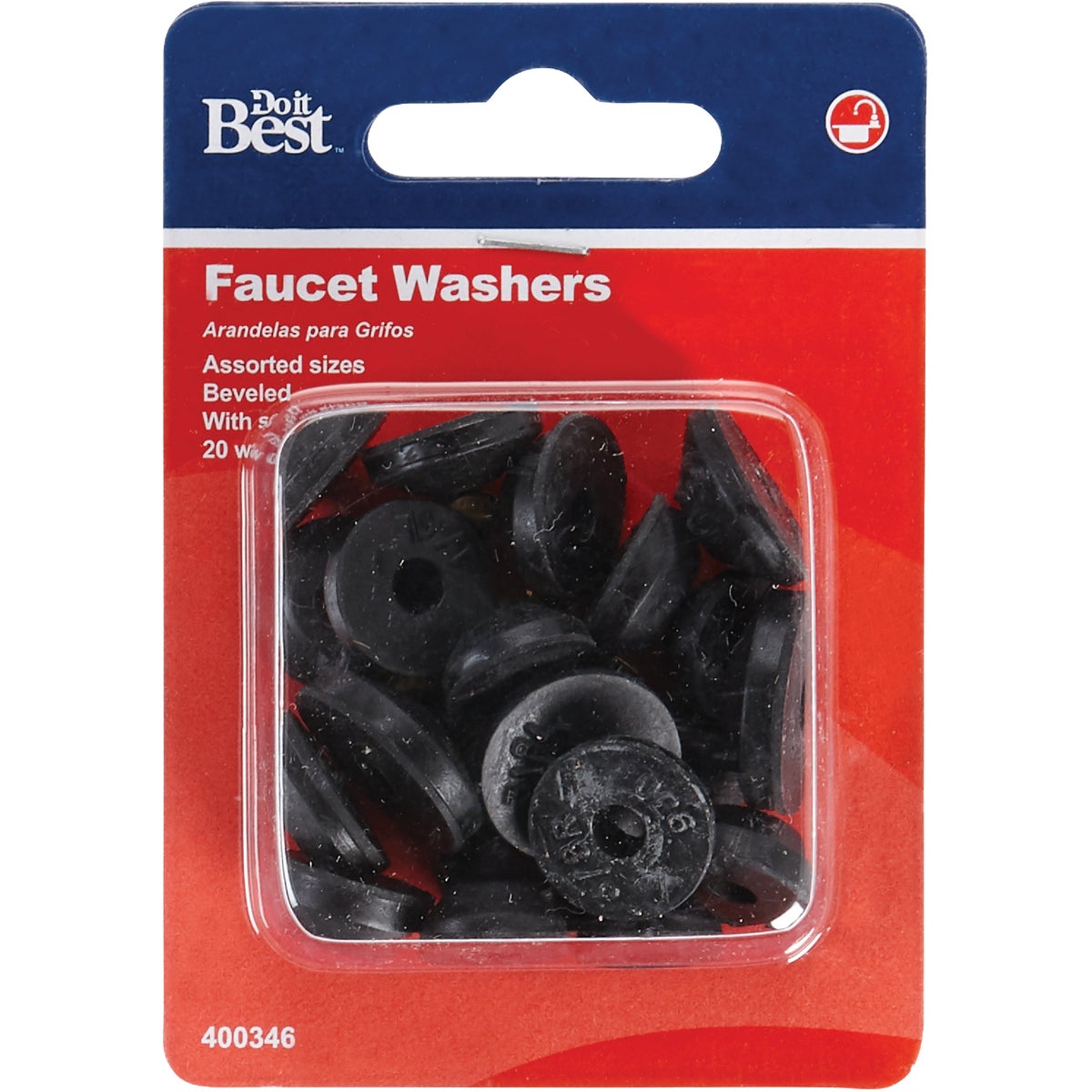 Do it Best Assorted Black Beveled Faucet Washer (24 Ct.) Image 2