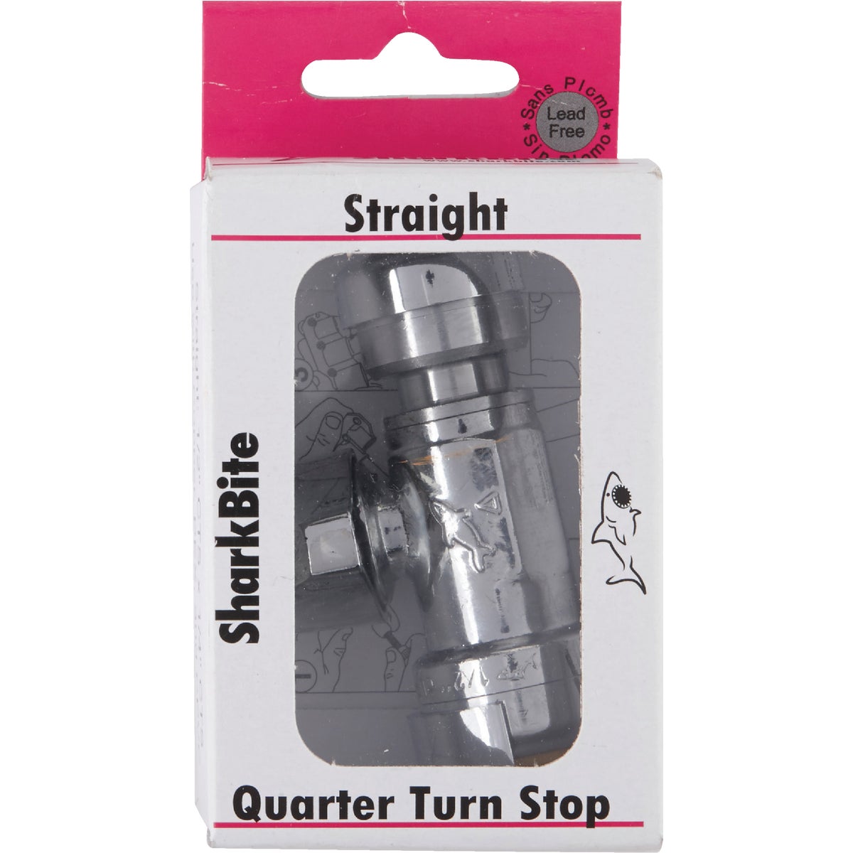 SharkBite 1/2 In. x 1/4 In. (3/8 In. OD) Brass Straight Stop Valve Image 2