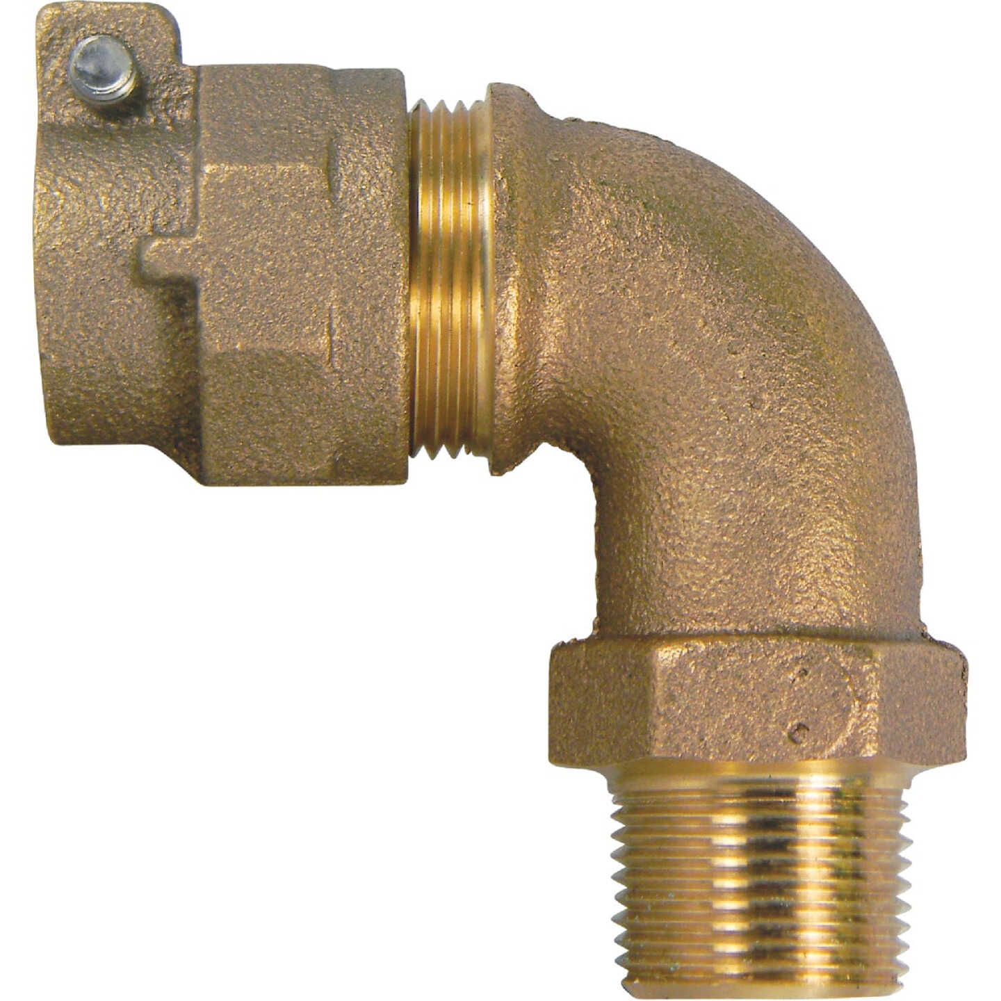 Anderson Metals 3/4 In. 90 Deg. Brass Elbow, MIP Polyethylene Pipe Connector (1/4 Bend) Image 1