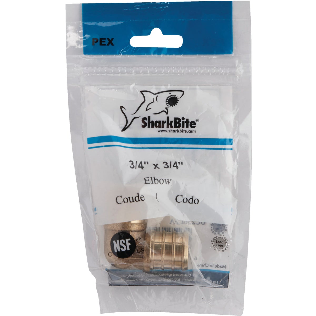 SharkBite 3/4 In. x 3/4 In. Barb 90 Deg. Brass PEX Elbow (1/4 Bend) Image 2