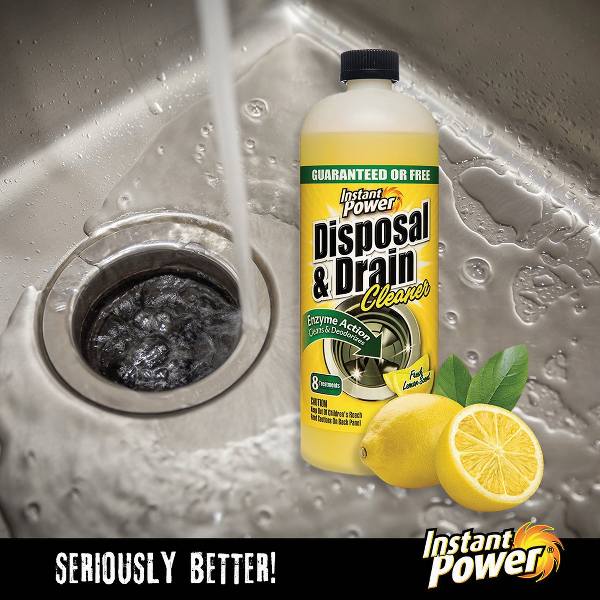 Instant Power 33.8 Oz. Instant Power Lemon Scent Disposer and Liquid Drain Cleaner Image 4