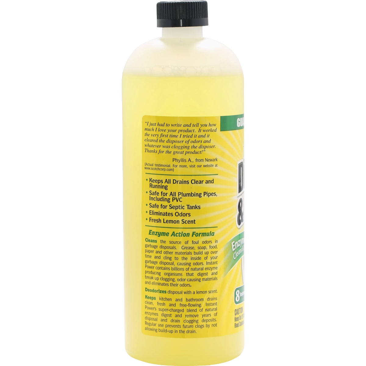Instant Power 33.8 Oz. Instant Power Lemon Scent Disposer and Liquid Drain Cleaner Image 6