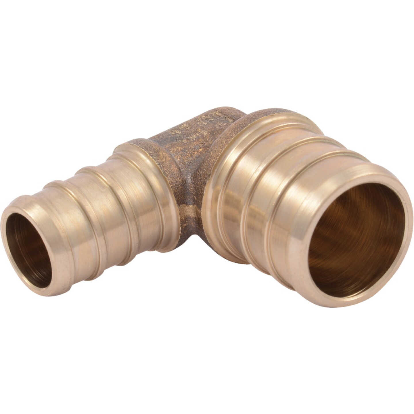 SharkBite 1/2 In. x 3/4 In. Barb 90 Deg. Brass Reducing PEX Elbow (1/4 Bend) Image 1