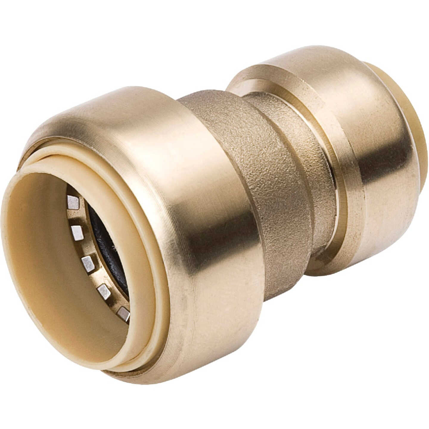 ProLine 1 In. PF x 3/4 In. PF Brass Push Fit Coupling Image 1