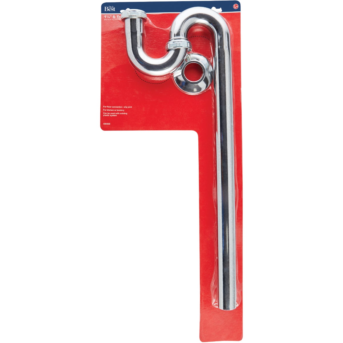 Do it Best 1-1/4 In. x 20-1/2 In. Polished Chrome Plated S-Trap Image 2