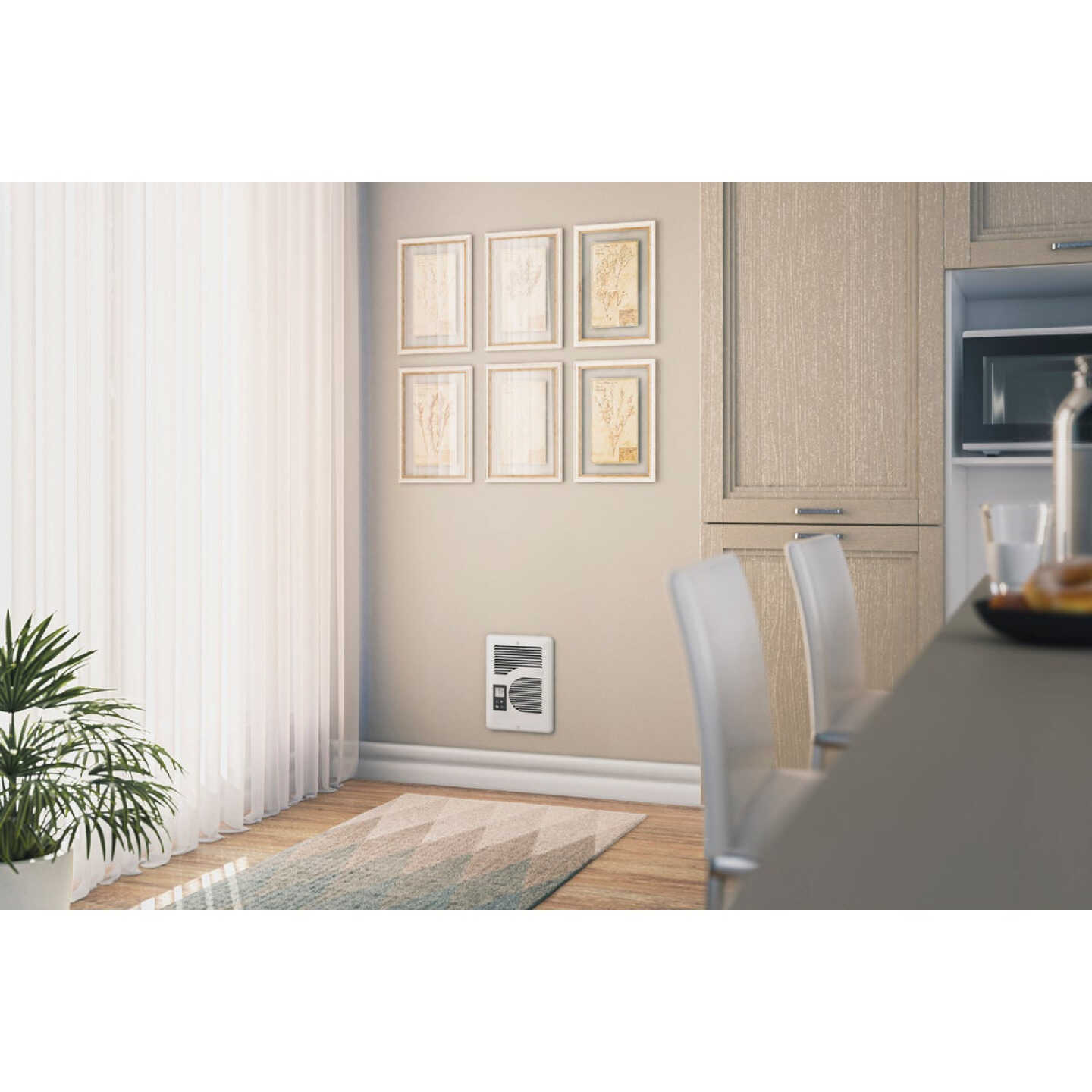 Cadet Energy Plus 1600W 240V Electric Fan-Forced Heater with Digital Thermostat, White Image 2