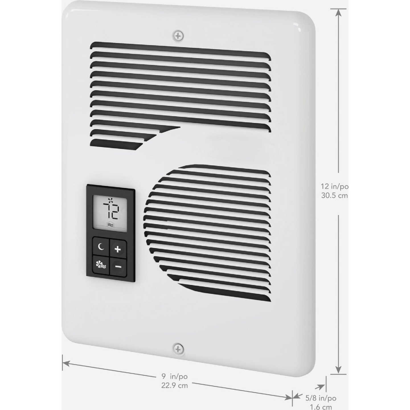 Cadet Energy Plus 1600W 240V Electric Fan-Forced Heater with Digital Thermostat, White Image 3