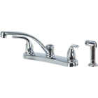 Home Impressions 2-Handle Metal Lever Kitchen Faucet with Side Spray, Chrome Image 1