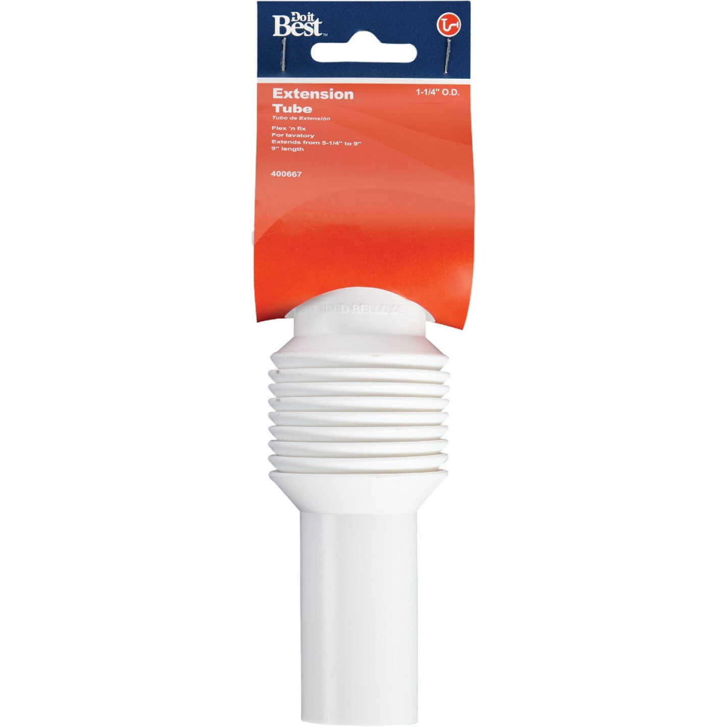 Do it Best 1-1/4 In. x 9 In. White Plastic Extension Tube Image 2