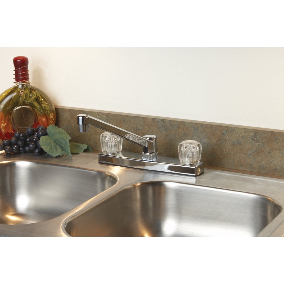 Home Impressions 2- Handle Knob Non-Metallic Kitchen Faucet, Chrome Image 2
