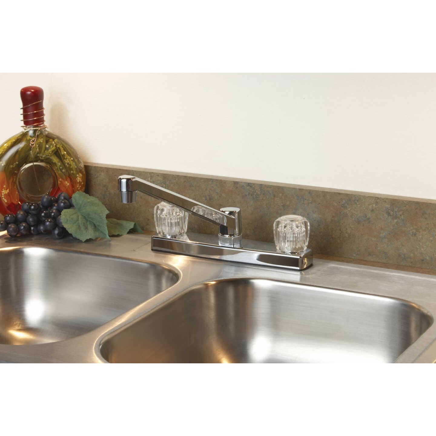 Home Impressions 2- Handle Knob Non-Metallic Kitchen Faucet, Chrome Image 2