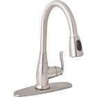 Home Impressions 1-Handle Lever Pull-Down Kitchen Faucet, Brushed Nickel Image 1
