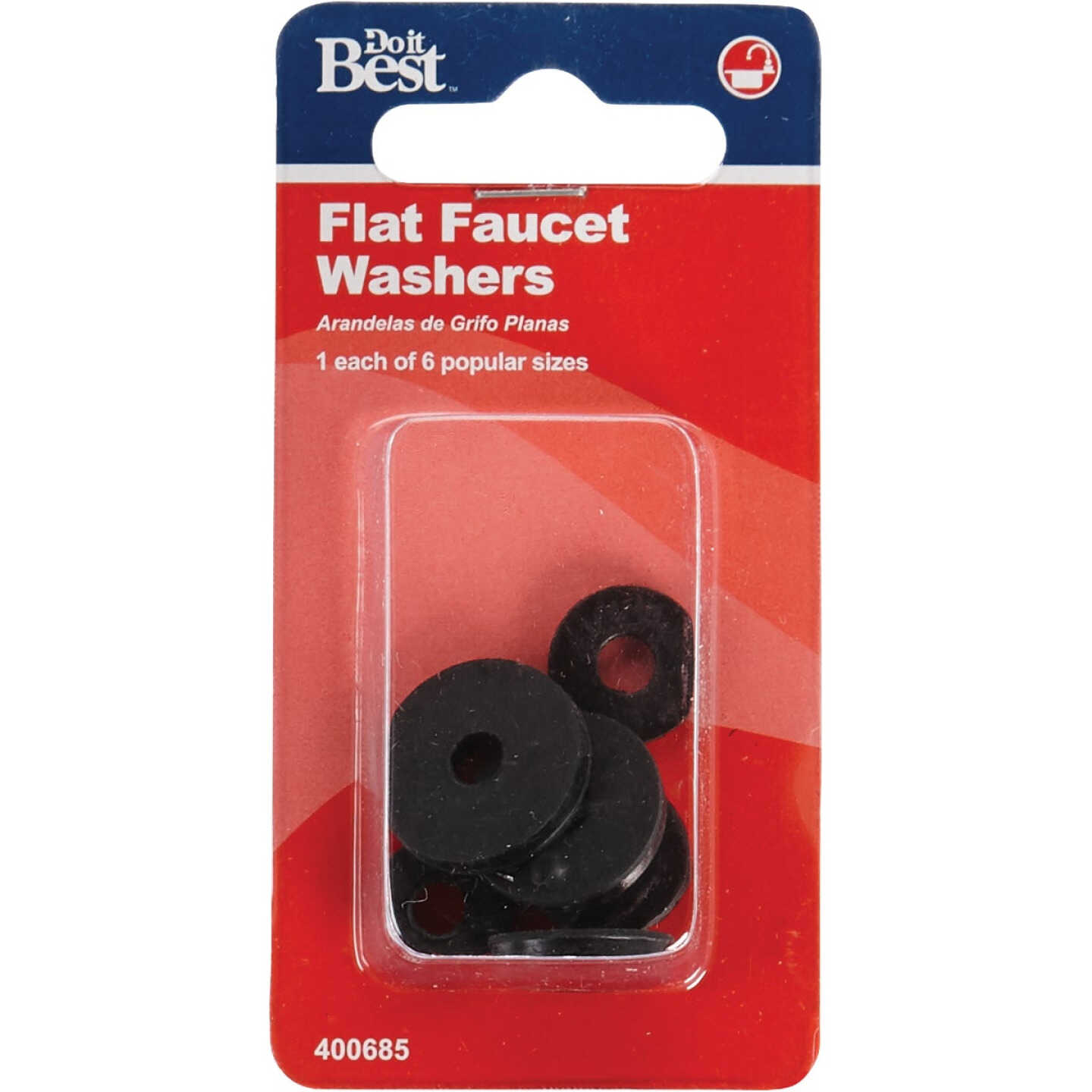 Do it Best Assorted Black Flat Faucet Washer (6 Ct.) Image 2