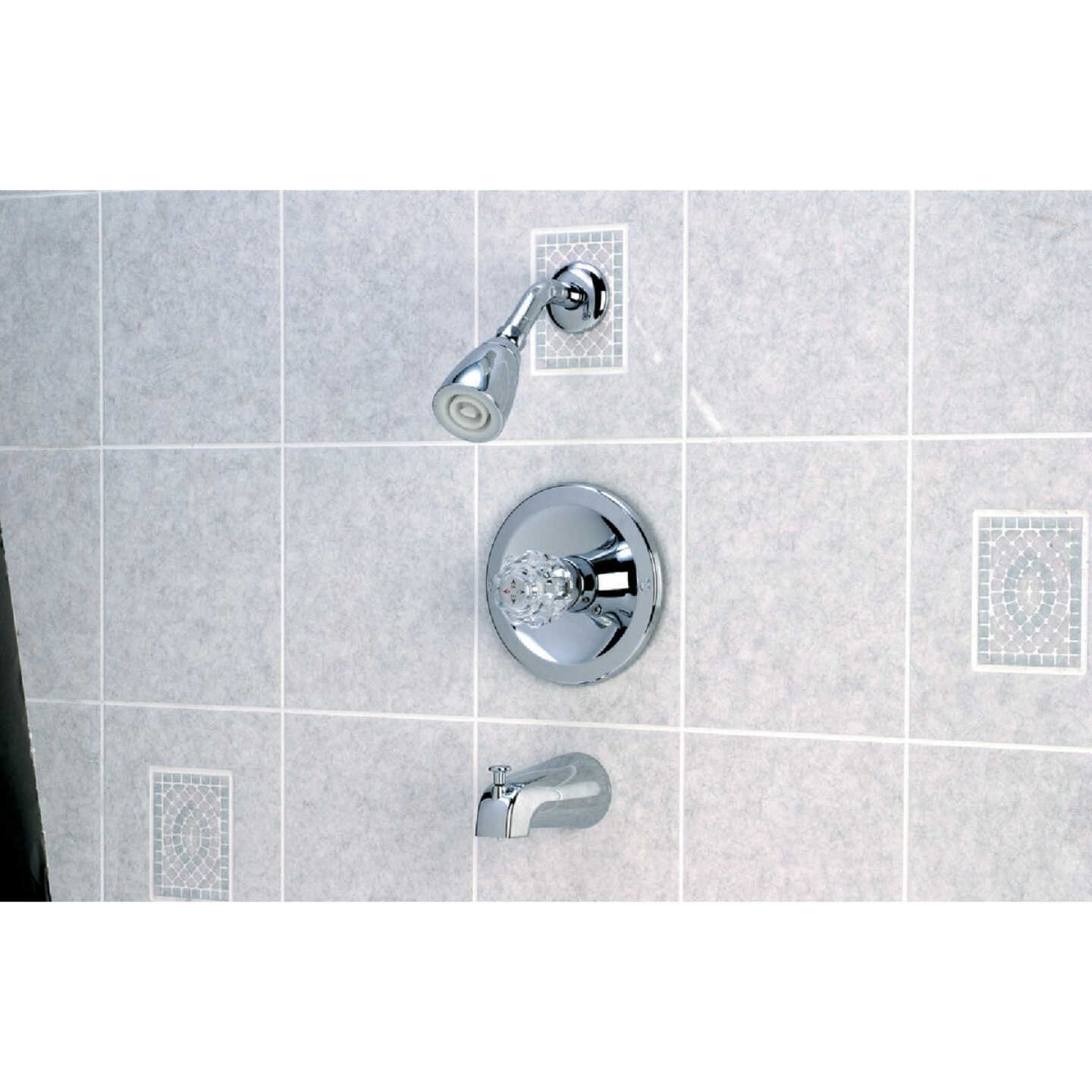 Home Impressions Chrome Single-Handle Acrylic Knob Tub & Shower Faucet Image 2