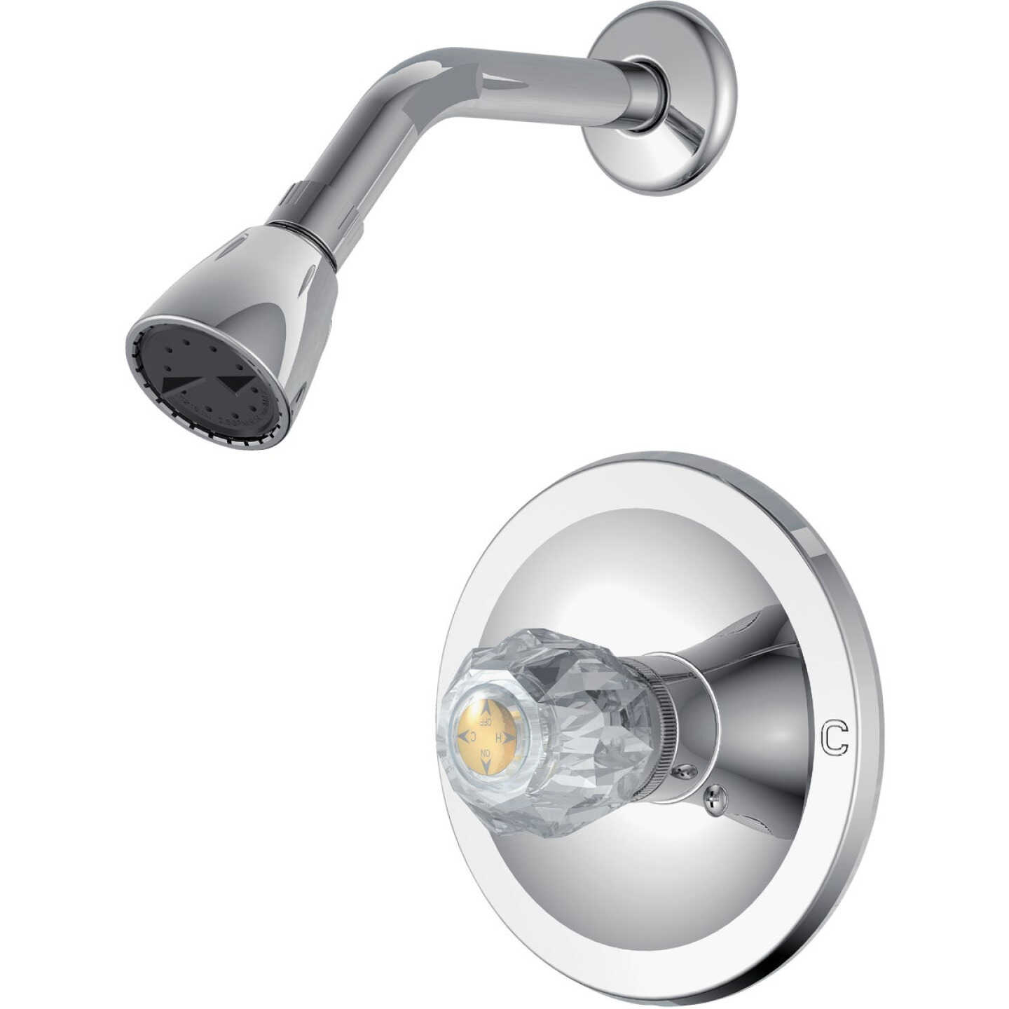 Home Impressions Chrome Single Acrylic Handle Shower Faucet Image 1