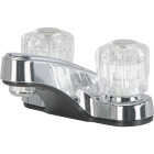 Home Impressions 2-Handle Knob 4 In. Centerset Non-Metallic Bathroom Faucet, Chrome Image 1