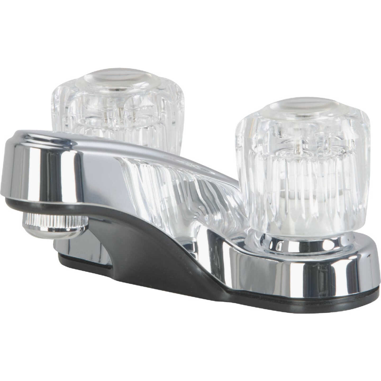 Home Impressions 2-Handle Knob 4 In. Centerset Non-Metallic Bathroom Faucet, Chrome Image 1