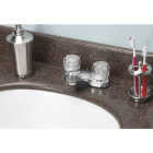 Home Impressions 2-Handle Knob 4 In. Centerset Non-Metallic Bathroom Faucet, Chrome Image 2