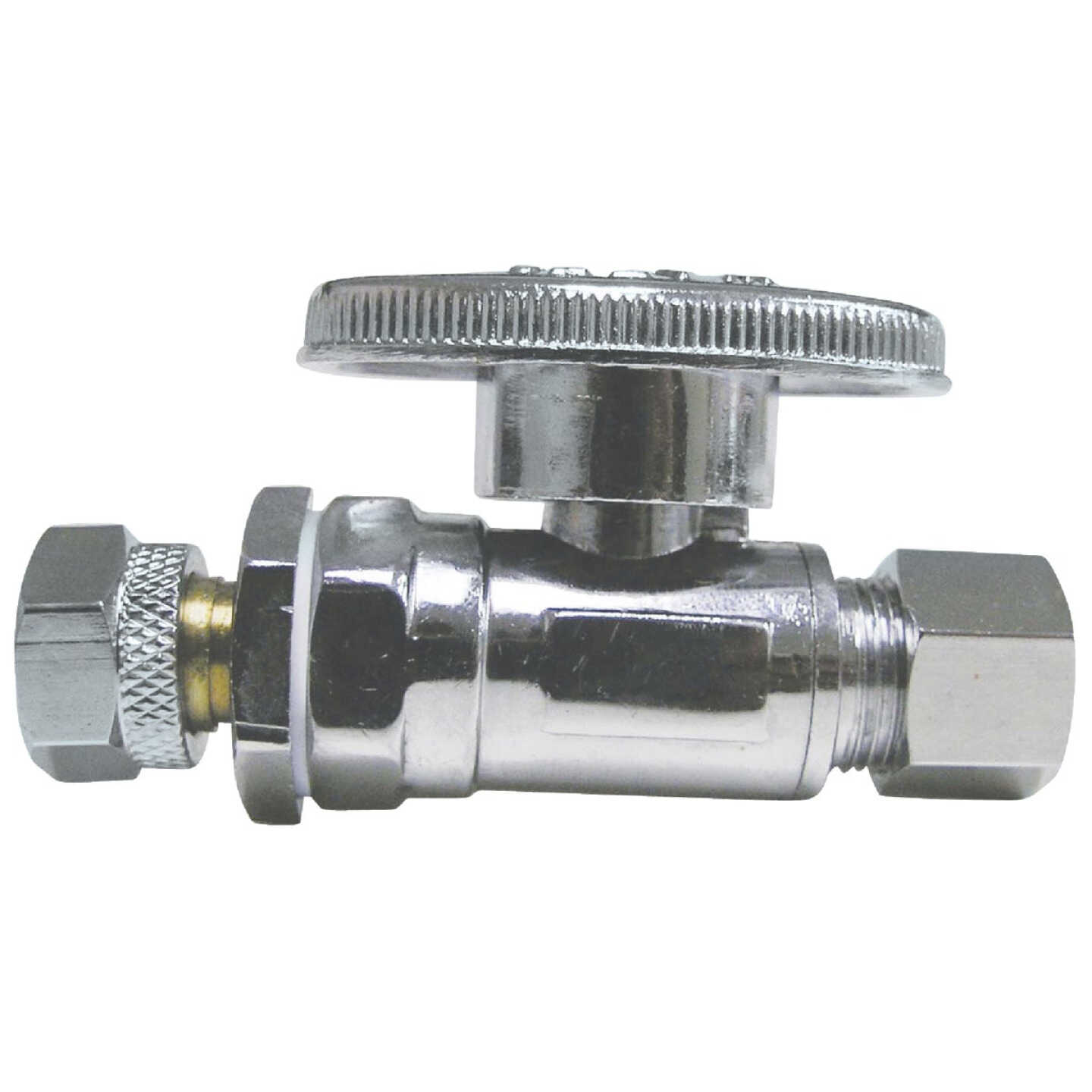 ProLine 3/8 In. FEM Compression x 3/8 In. Compression Chrome Plated Brass Straight Stop Valve Image 1