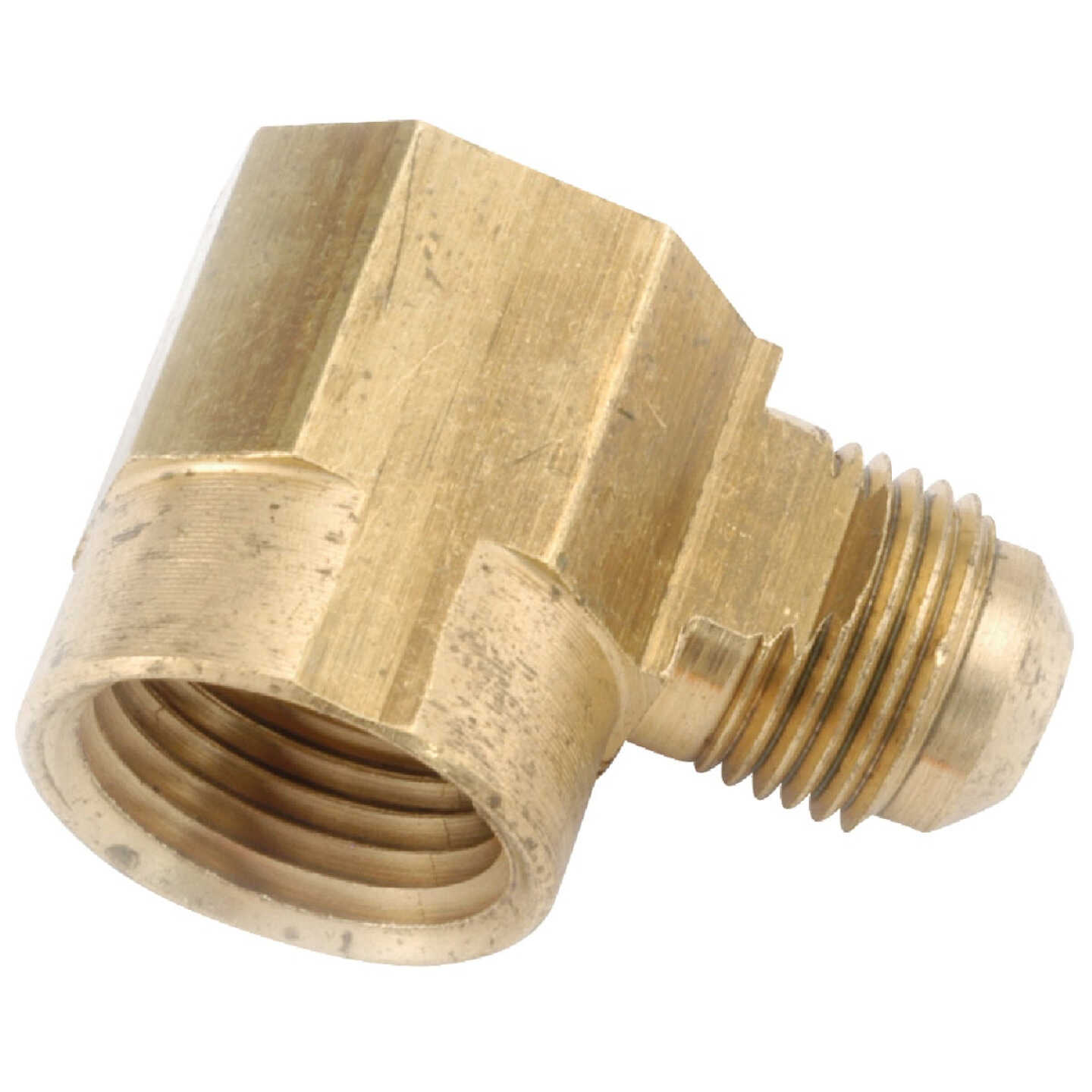 Anderson Metals 3/8 In. x 3/4 In. Female 90 Deg. Flare Brass Elbow (1/4 Bend) Image 1