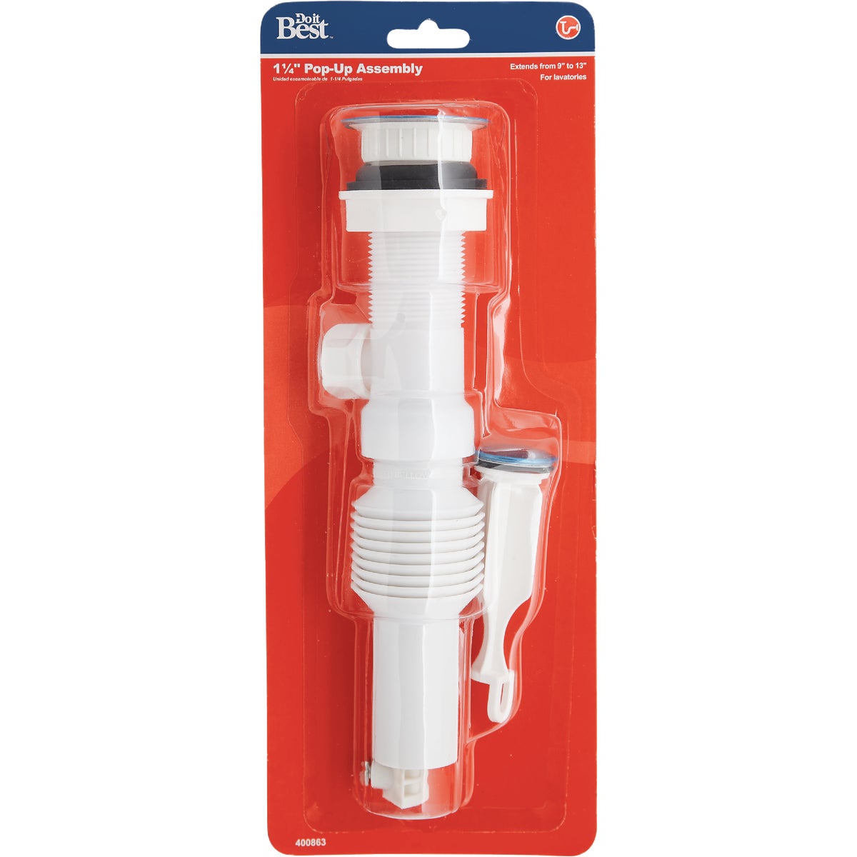 Do it Best 1-1/4 In. Chrome-Plated/Plastic Flexible Pop-Up Assembly Image 2