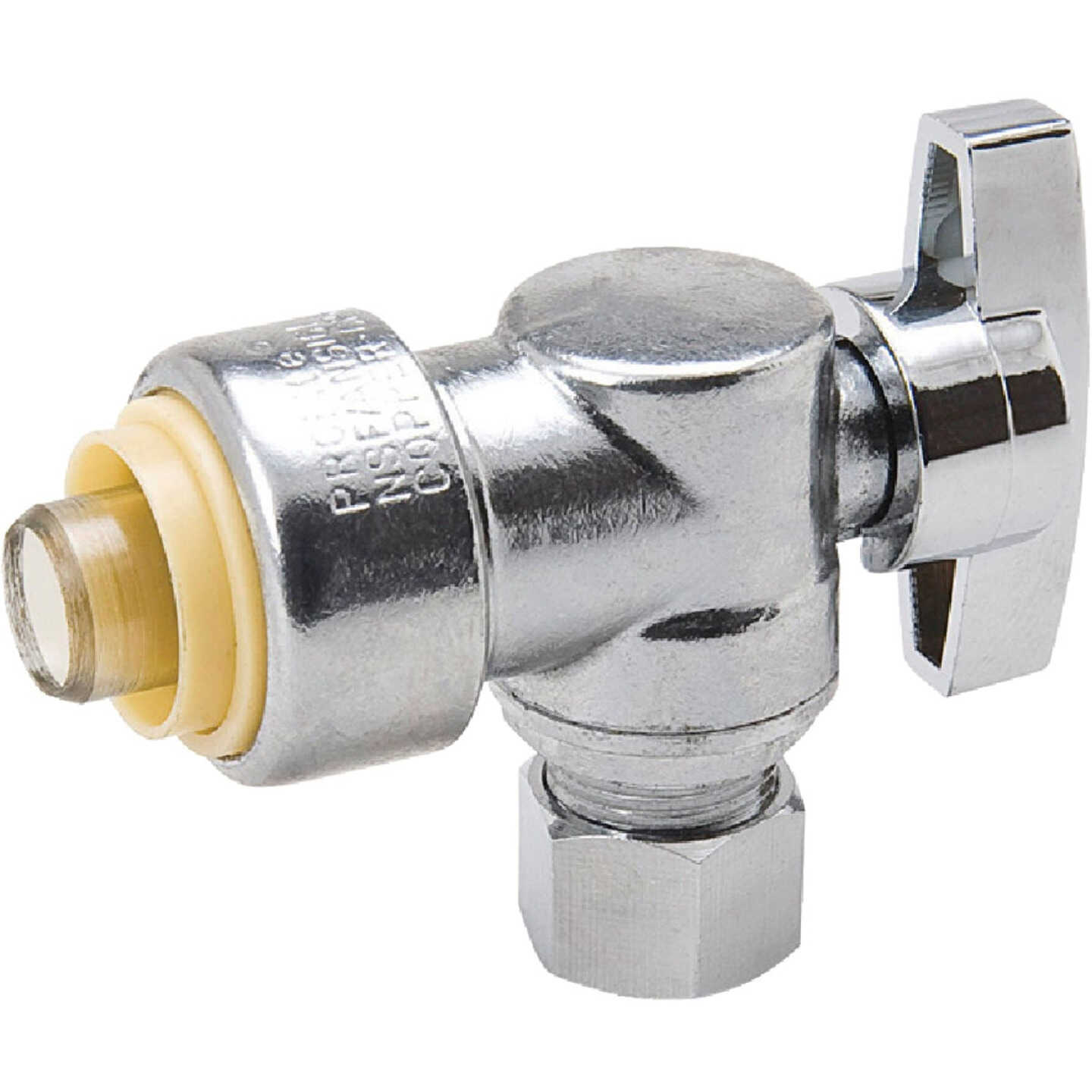 ProLine Chrome Plated Brass 1/2 In. PF x 3/8 In. COMP Angle Stop Image 1