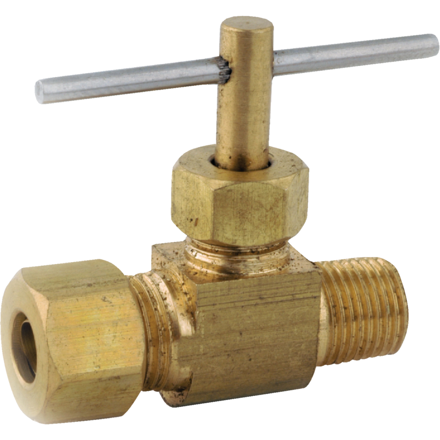 Anderson Metals 1/4 In. C x 1/8 In. MIP Brass Straight Needle Valve Image 1