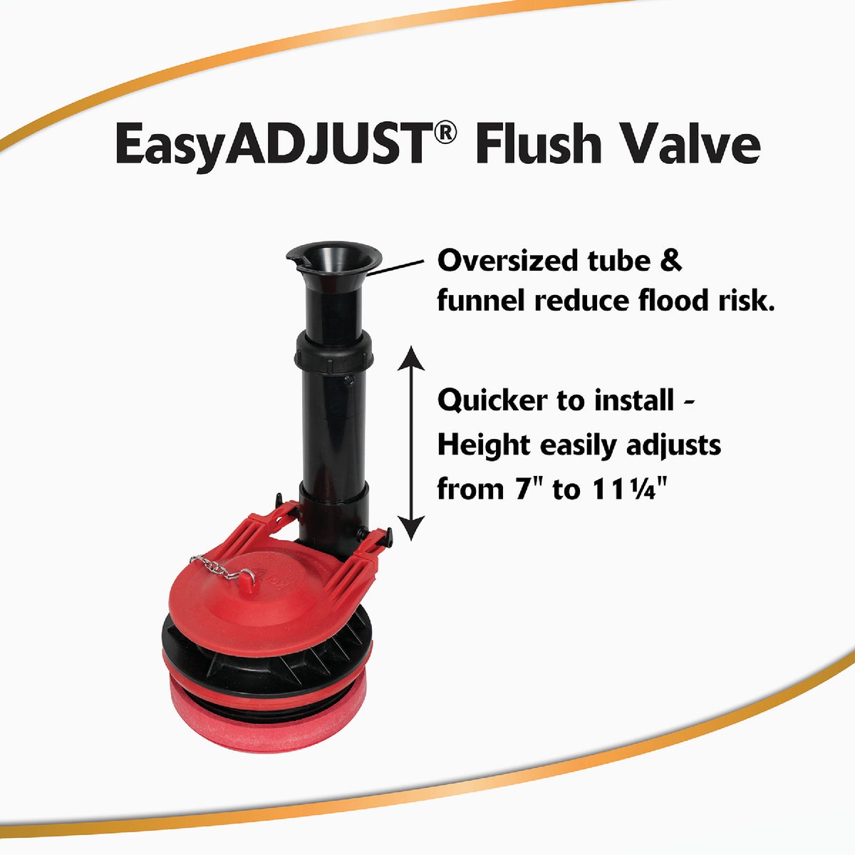 Korky 1.6 and 1.28 GPF Adjustable Flush Valve Kit Image 4